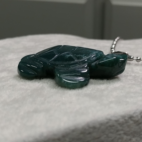 Turtle Indian Agate Necklace Natural Gemstone Crystal Tortoise Pendant 🐢 - Picture 13 of 17